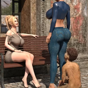 (3D) Rachel and Lisa Our Little Slave!